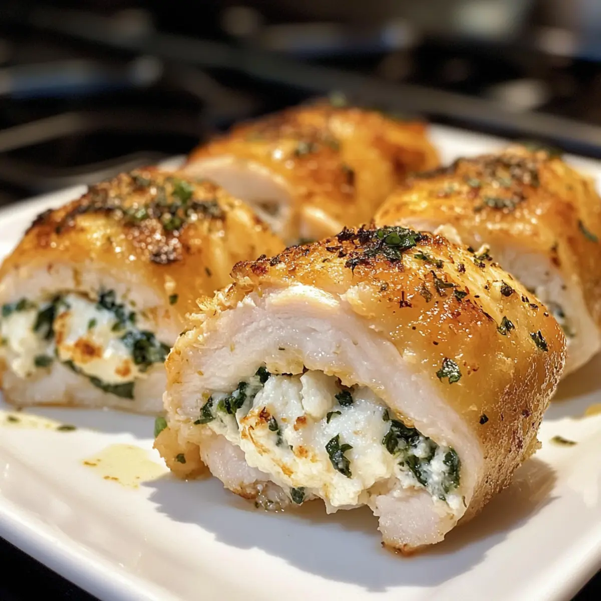 Herbed Ricotta Stuffed Chicken Rolls
