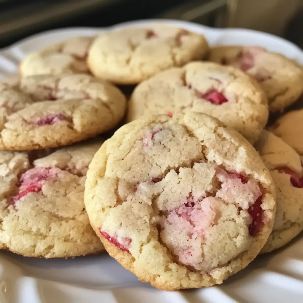 Chewy Vegan Strawberry Sugar Cookies with Real Fruit