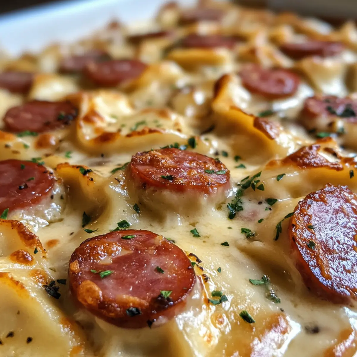 Creamy Crockpot Pierogi Casserole With Kielbasa