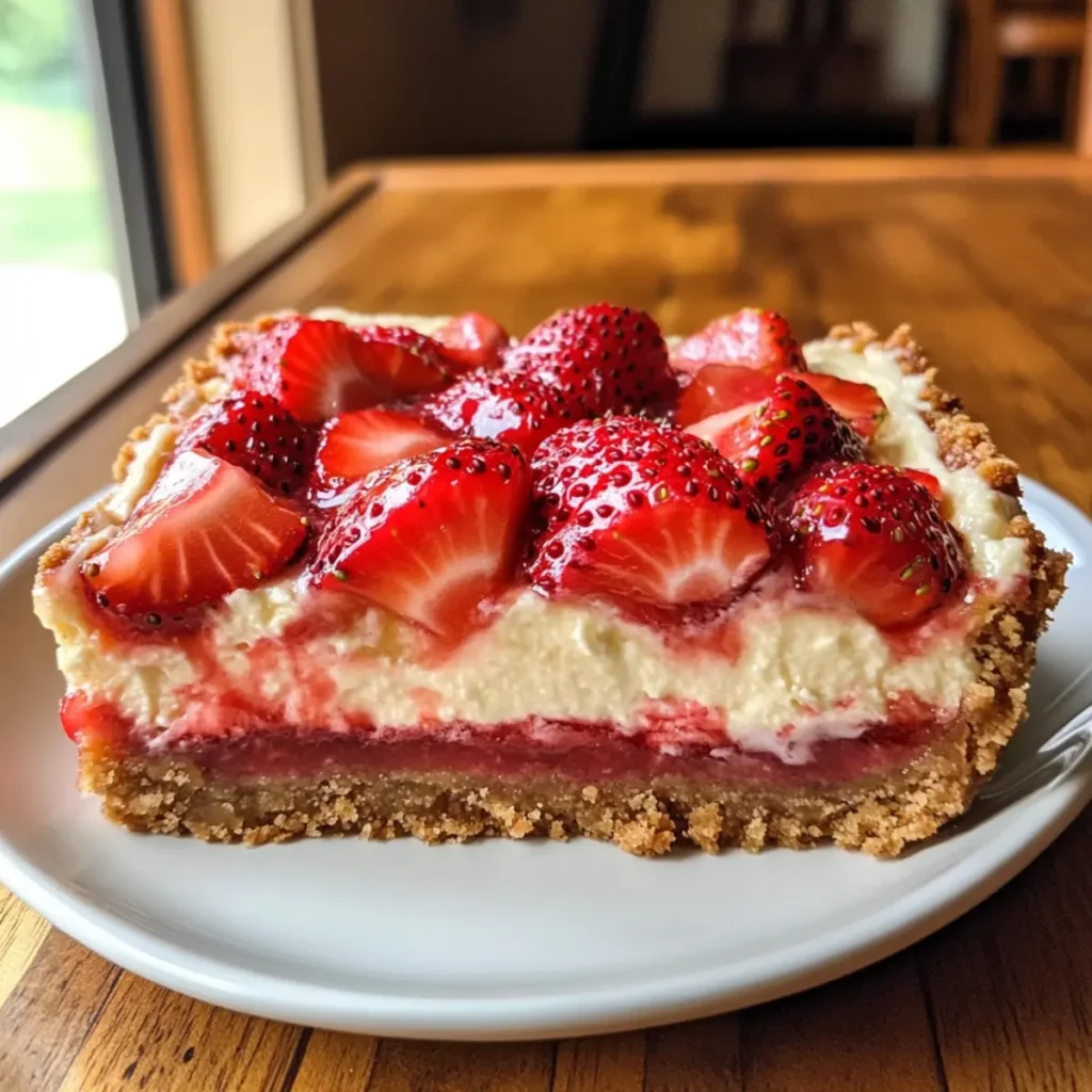 Creamy Crockpot Strawberry Cheesecake Bars