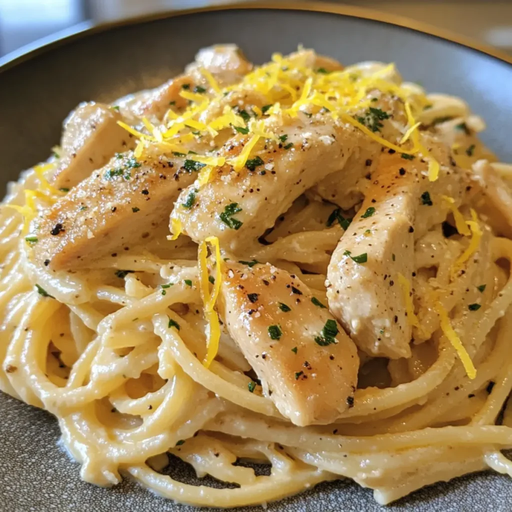 Creamy Lemon Garlic Butter Chicken Pasta