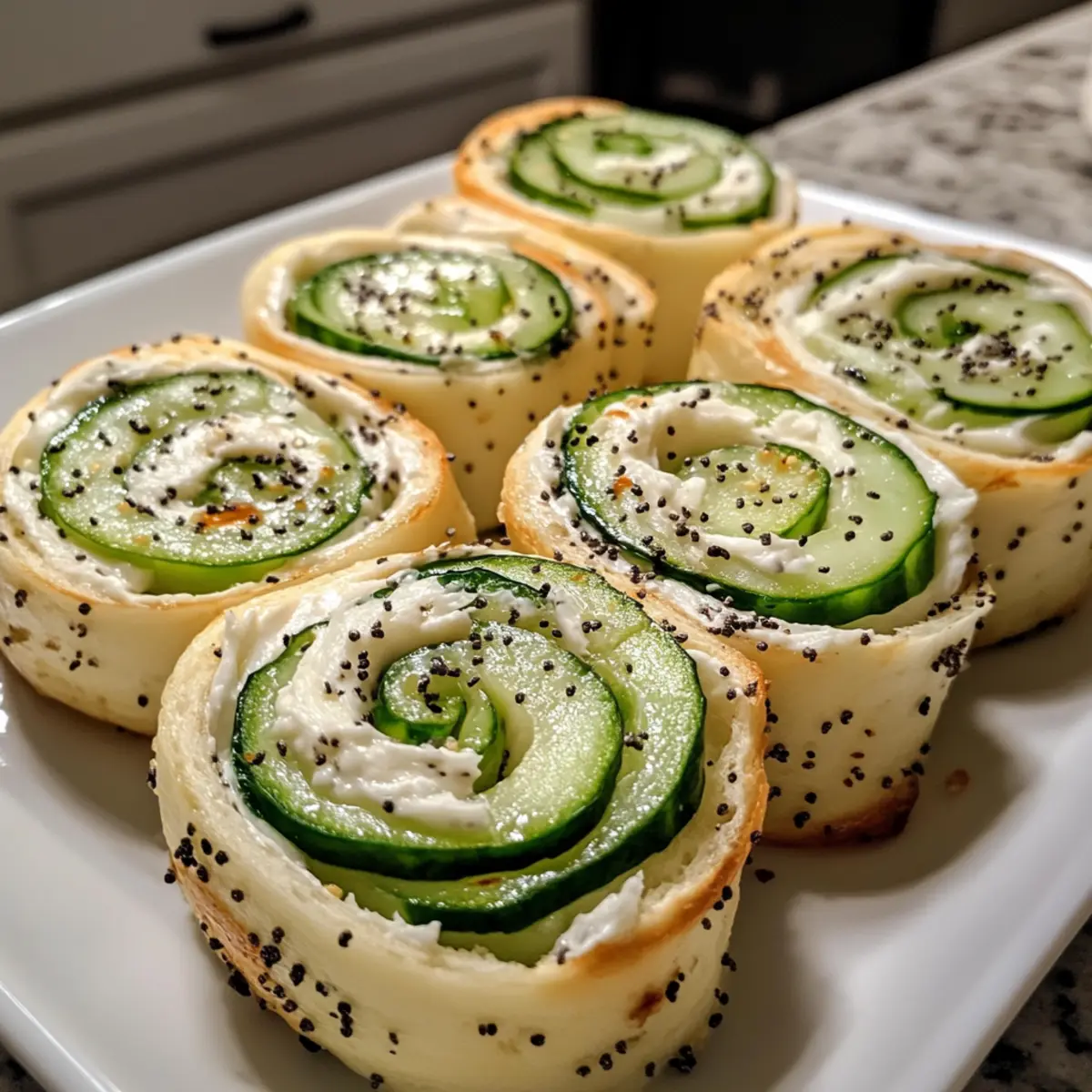 Bagel Cream Cheese and Cucumber Pinwheels