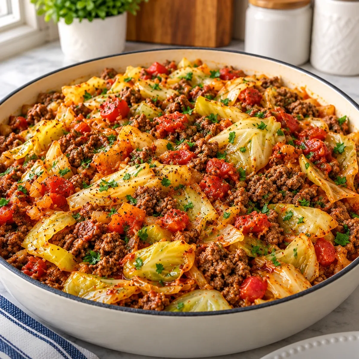 Cabbage and Ground Beef One-Skillet Delight Recipe