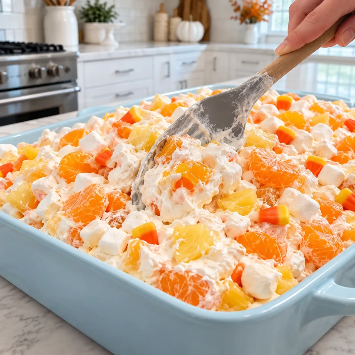 Candy Corn Cheesecake Fluff Salad: A Halloween Treat! article image 3