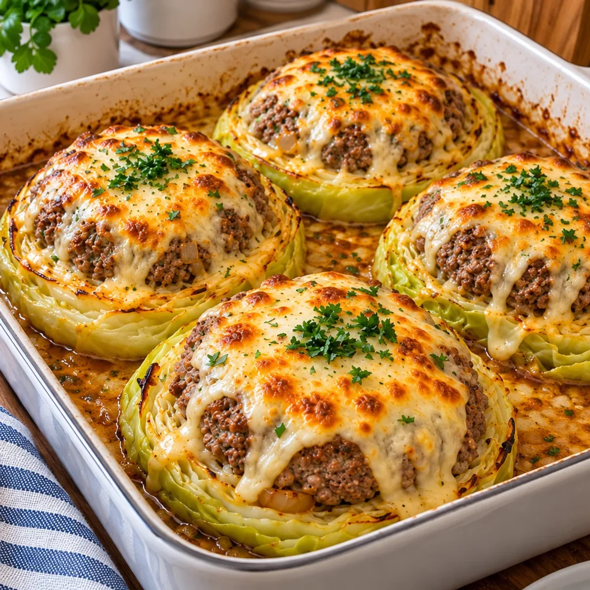 Cheesy Cabbage Burger Steaks for a Comfort Food Win