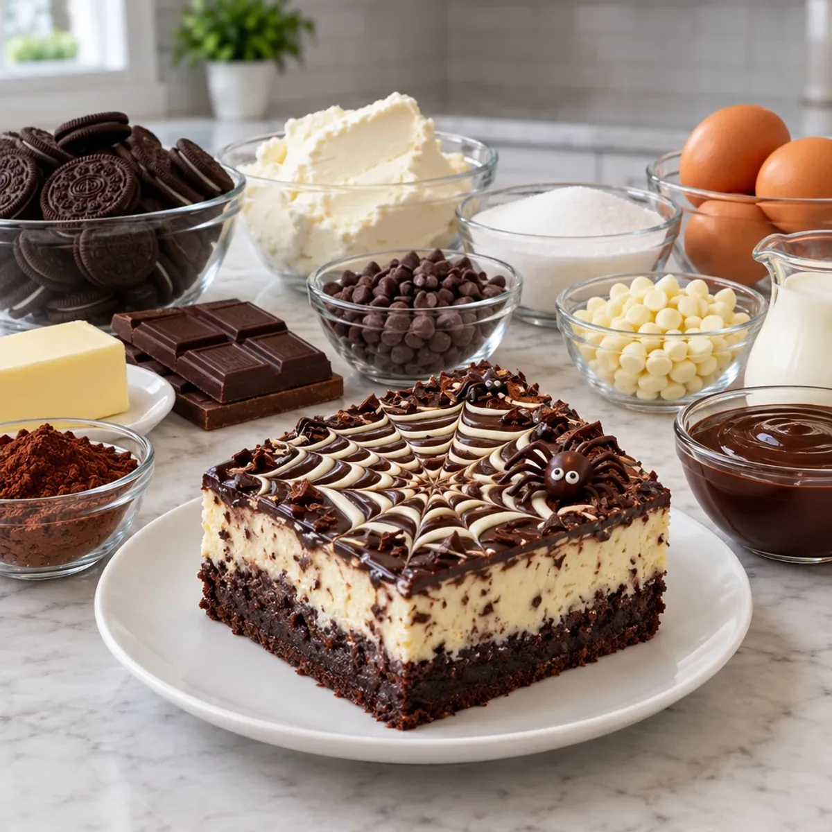 Chocolate Spiderweb Brownie Cheesecake Delight article image 2