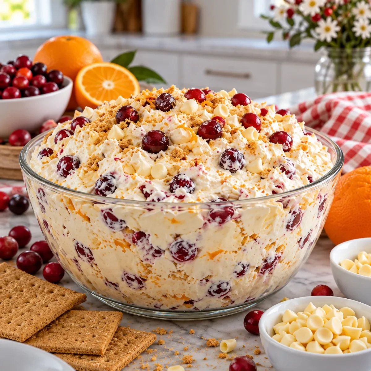 Cranberry Orange White Chocolate Cheesecake Fluff Delight