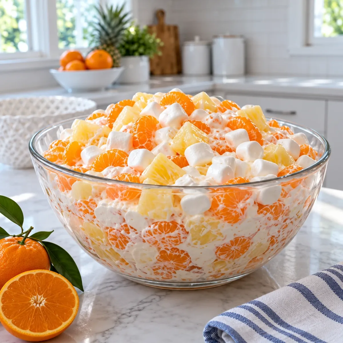 Luscious Creamy Orange and Pineapple Fruit Delight