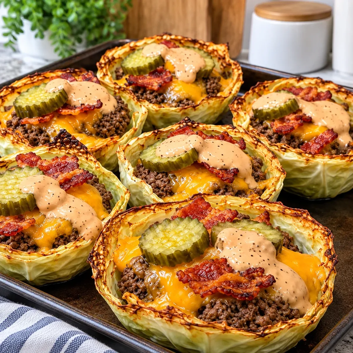Crispy Bacon Cheeseburger Cheddar Cabbage Cups Delight article image 4