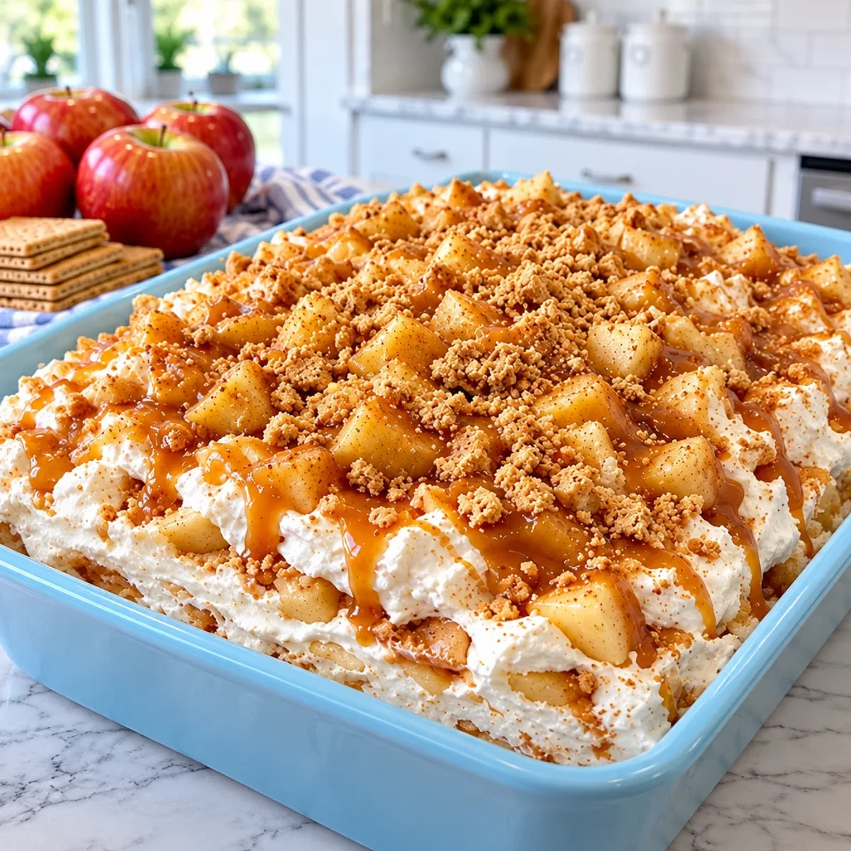 Delightful Caramel Apple Pie Cheesecake Fluff Dessert