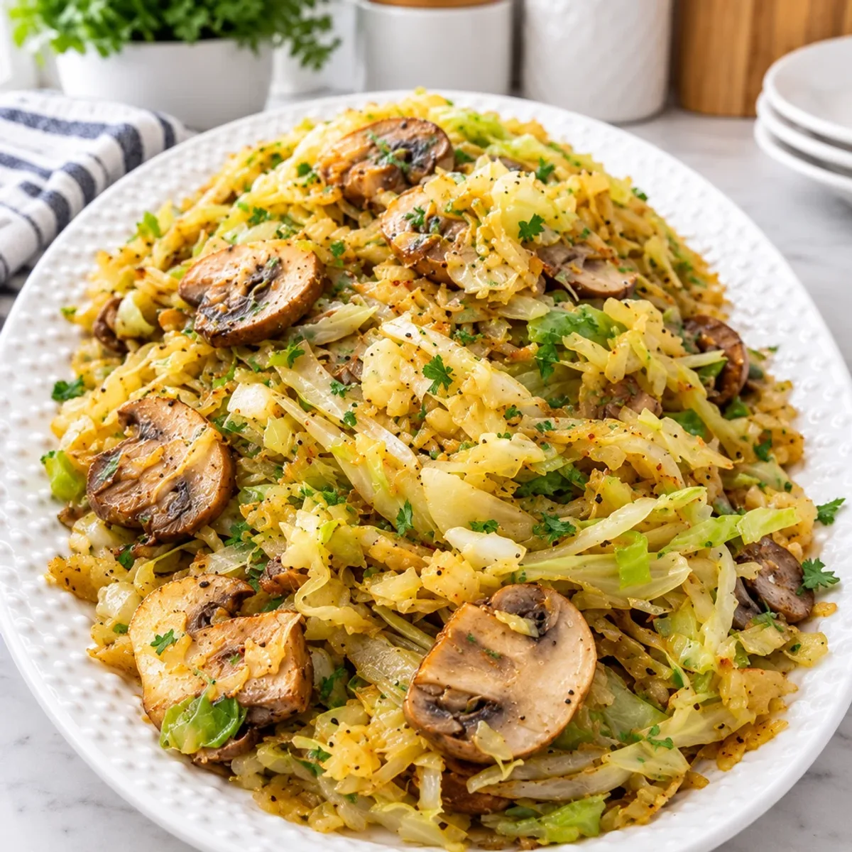 Savor Easy Fried Cabbage and Mushrooms Tonight