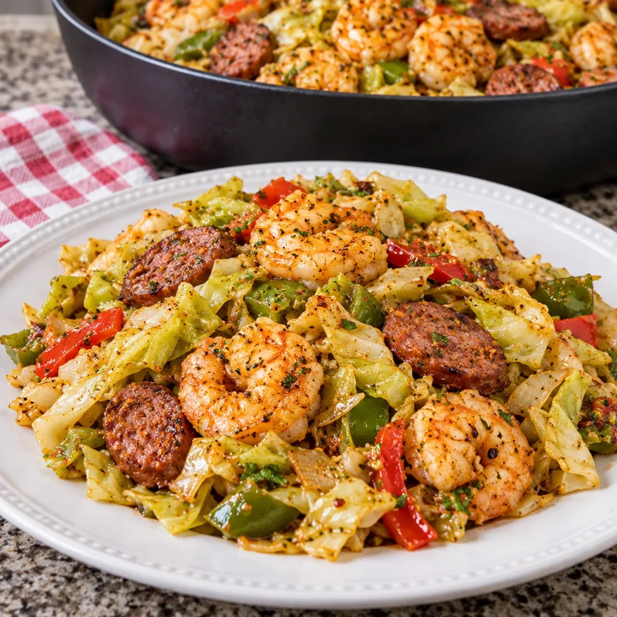 Fried Cabbage with Shrimp and Beef Sausage Delight article image 4