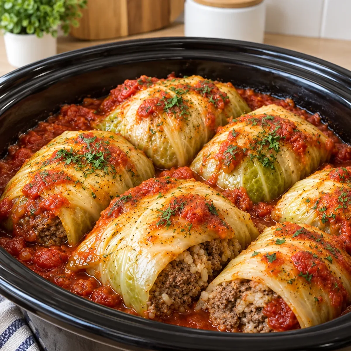Hearty Slow Cooker Cabbage Roll Bake