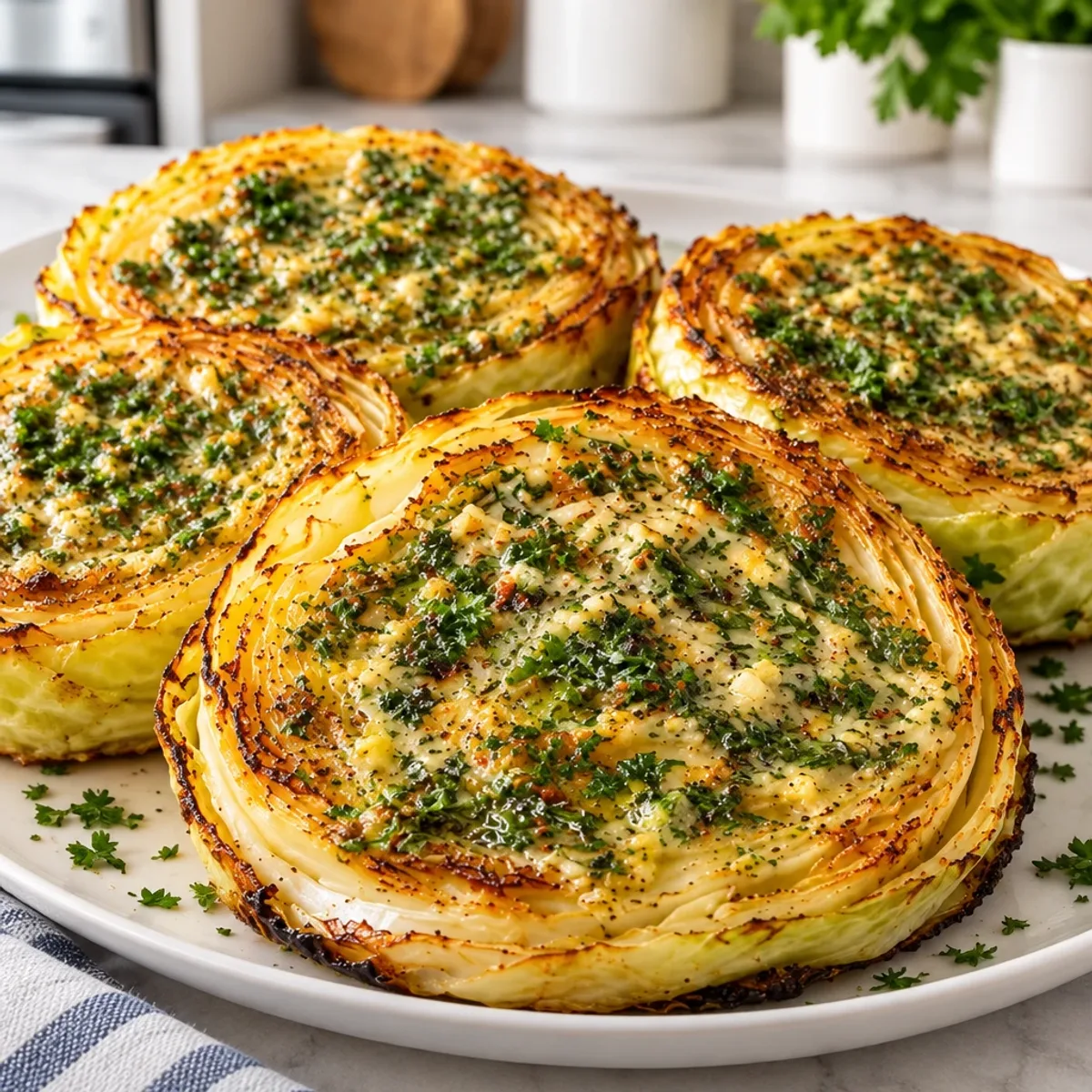 Herb-Butter Cabbage Steaks for Crispy Flavor Bliss