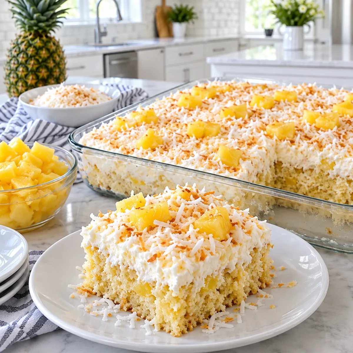 Pineapple Coconut Cream Sheet Cake Bliss