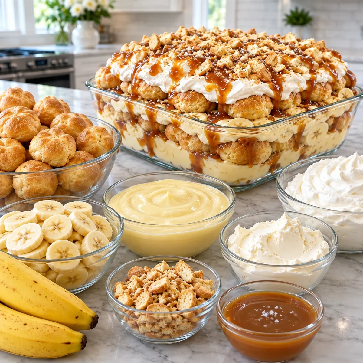 Salted Caramel Banana Cream Puff Trifle Delight article image 2