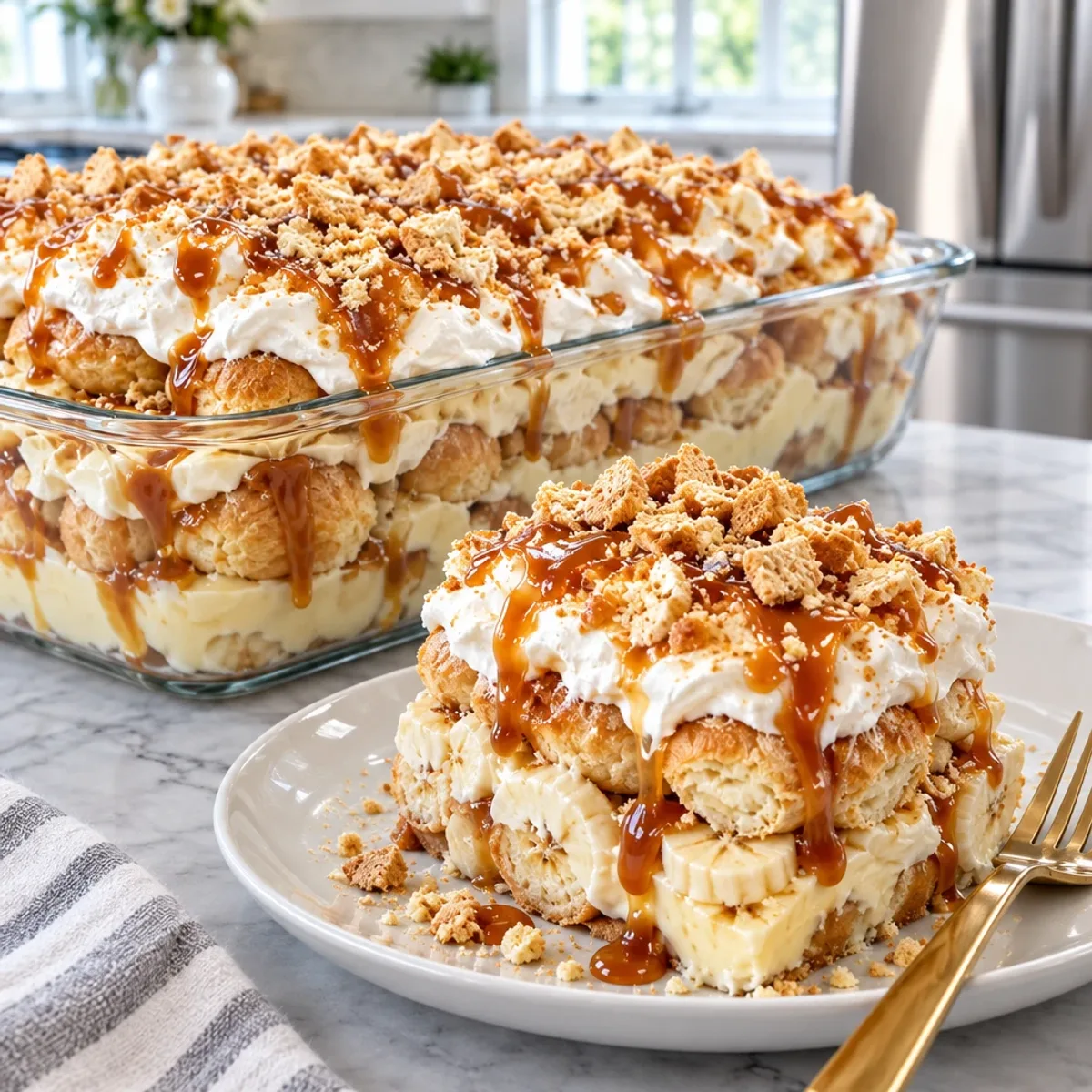Salted Caramel Banana Cream Puff Trifle Delight article image 4