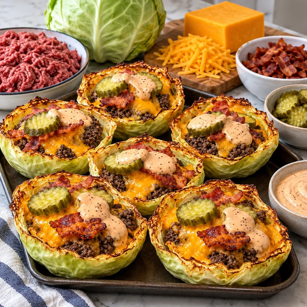 Savory Cheeseburger Cabbage Cups with Crispy Bacon article image 2