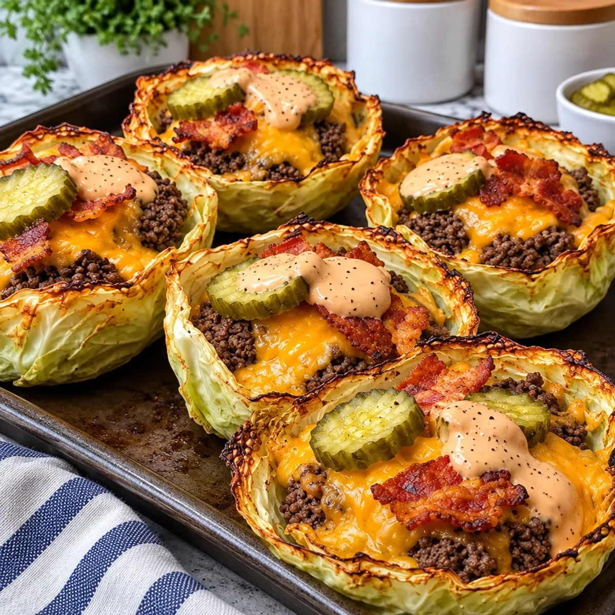 Savory Cheeseburger Cabbage Cups with Crispy Bacon article image 4