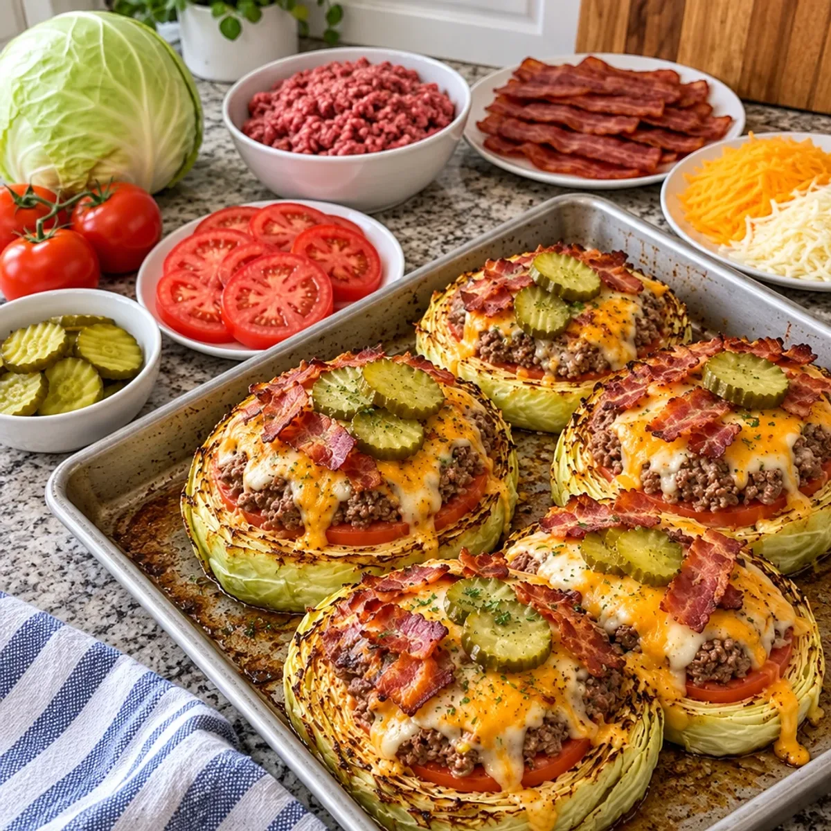 Savory Turkey Bacon Cheeseburger Cabbage Steaks article image 2