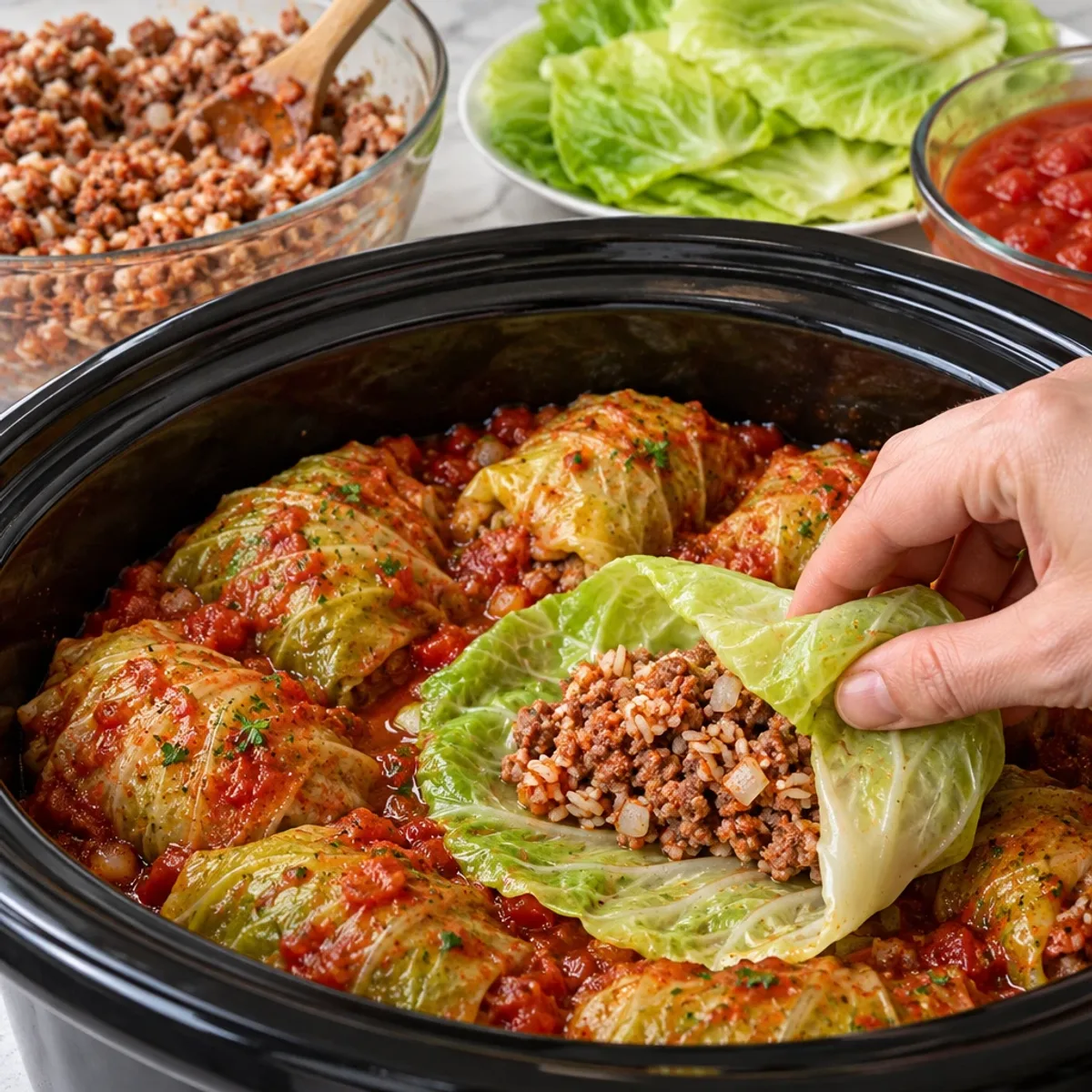Slow Cooker Beef and Rice Stuffed Cabbage Rolls Delight article image 3