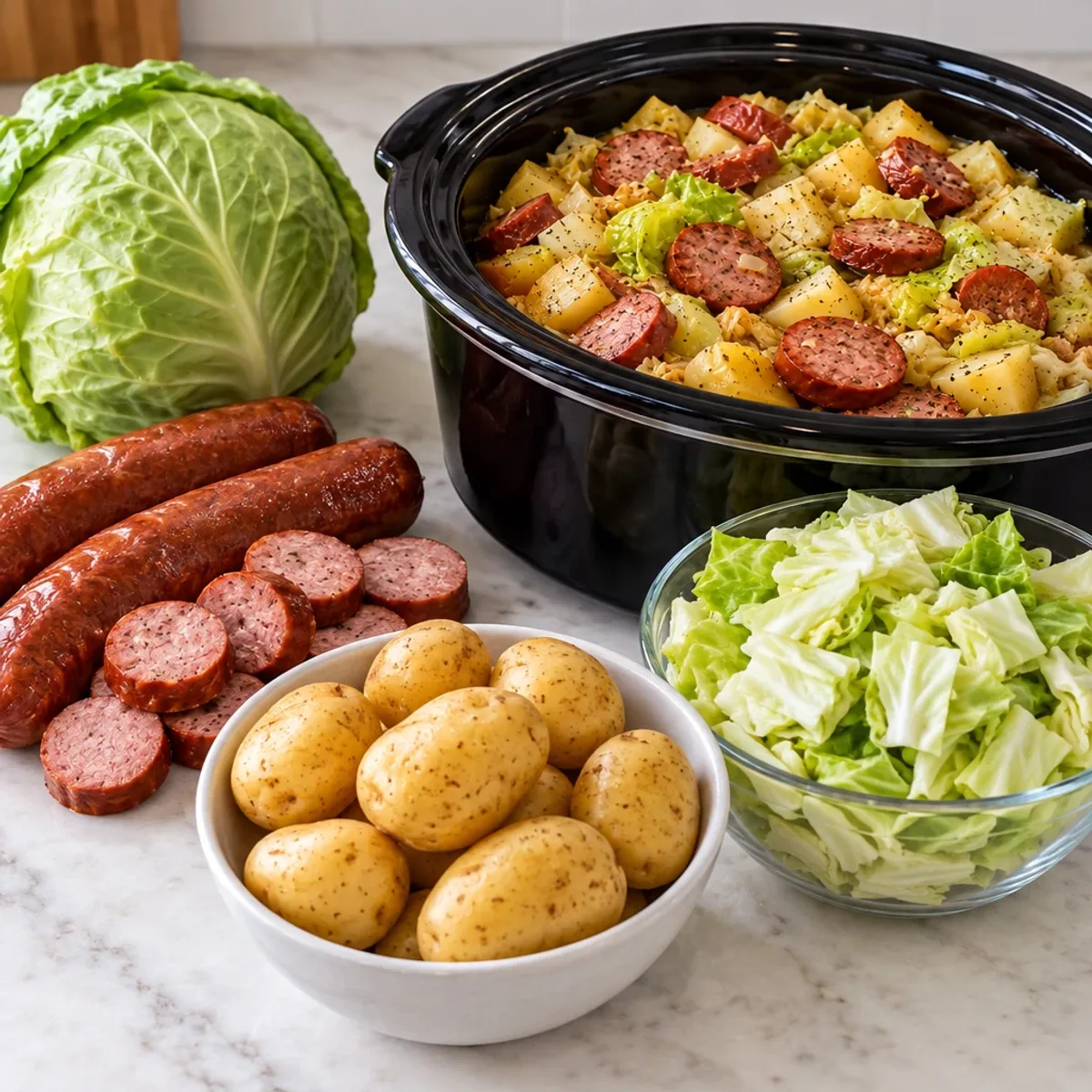 Slow Cooker Sausage and Cabbage 4 Ingredient Bliss article image 2