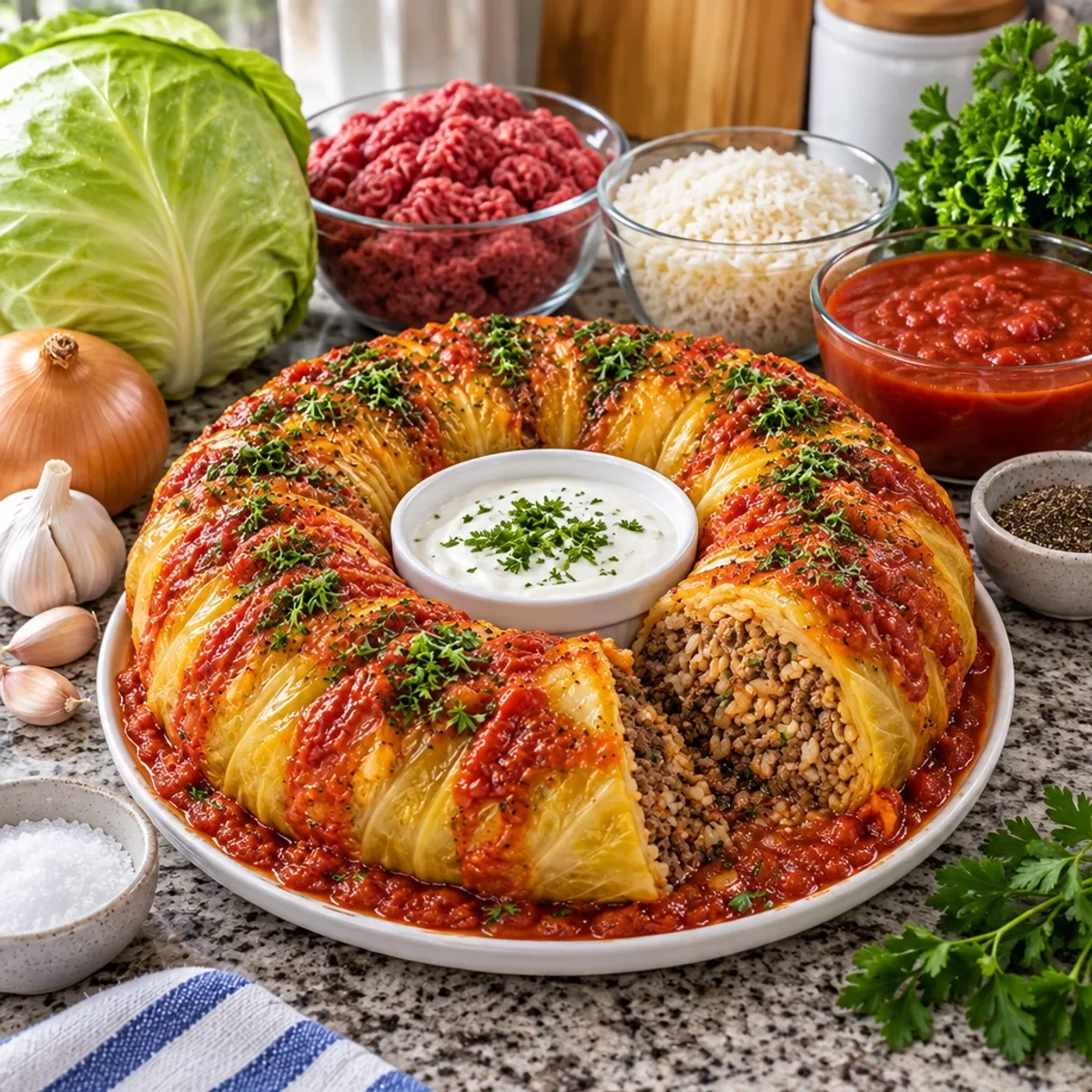 Stuffed Cabbage Ring with Beef and Rice Delight article image 2