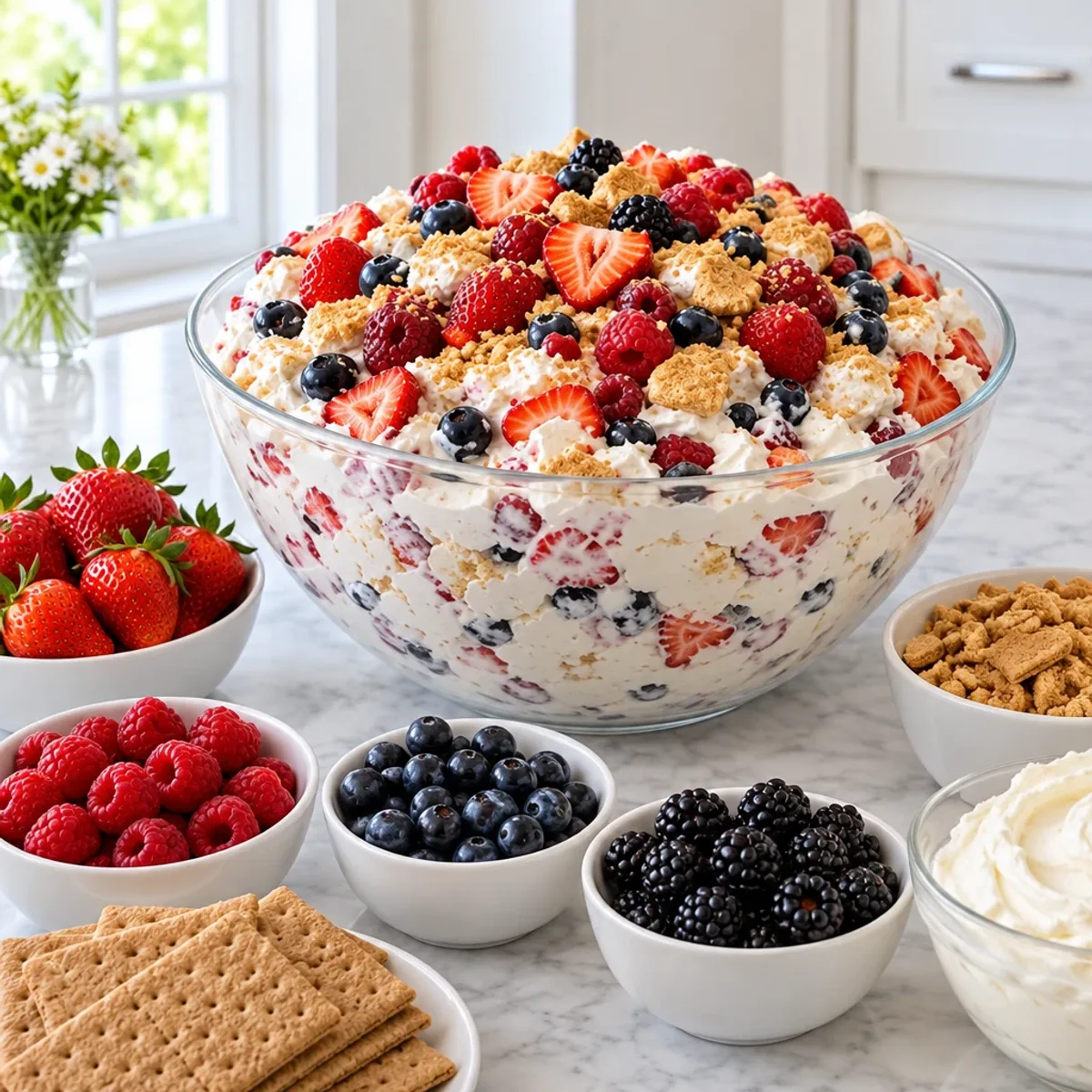 Sweet Cheesecake Fruit Salad with Fresh Berries Delight article image 2