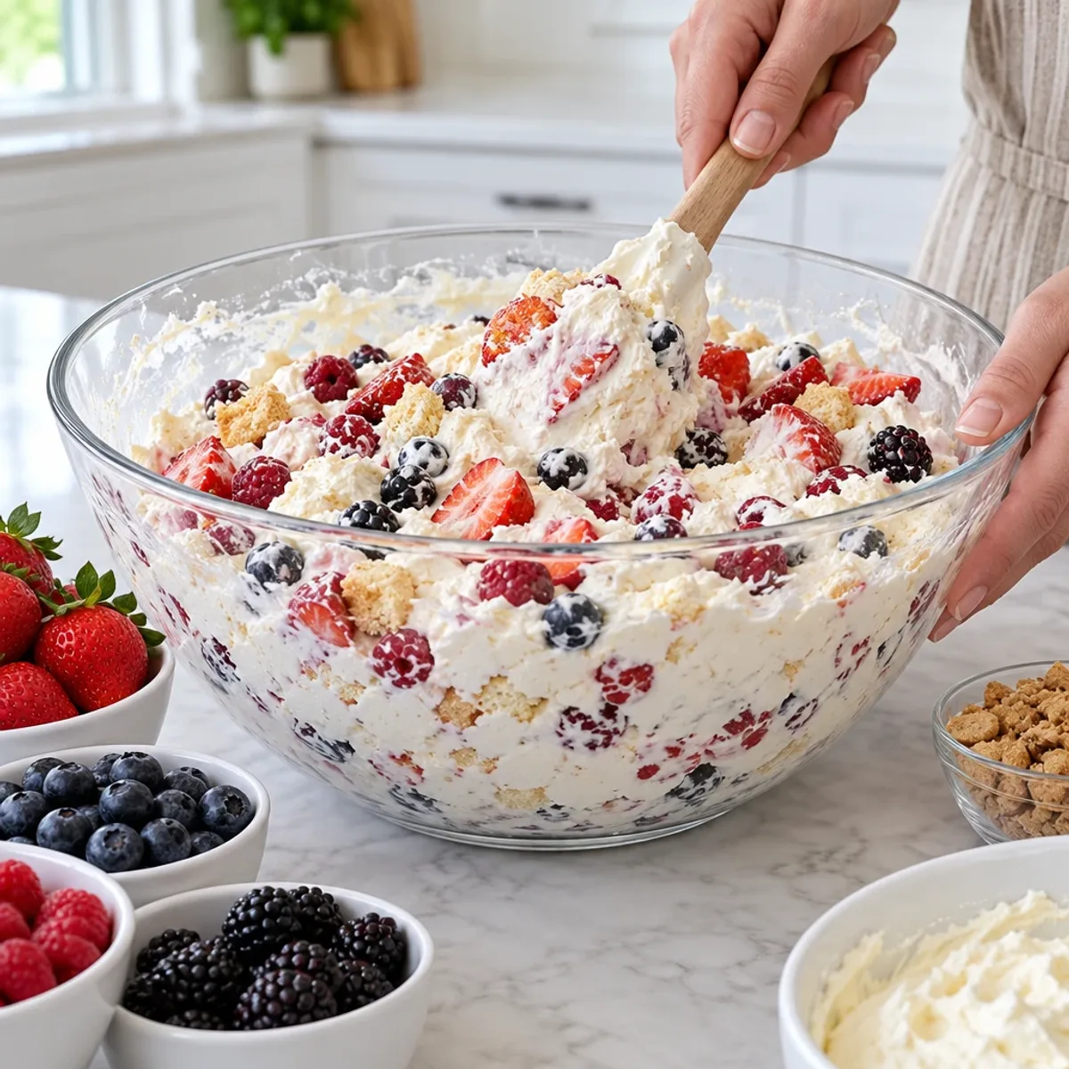 Sweet Cheesecake Fruit Salad with Fresh Berries Delight article image 3