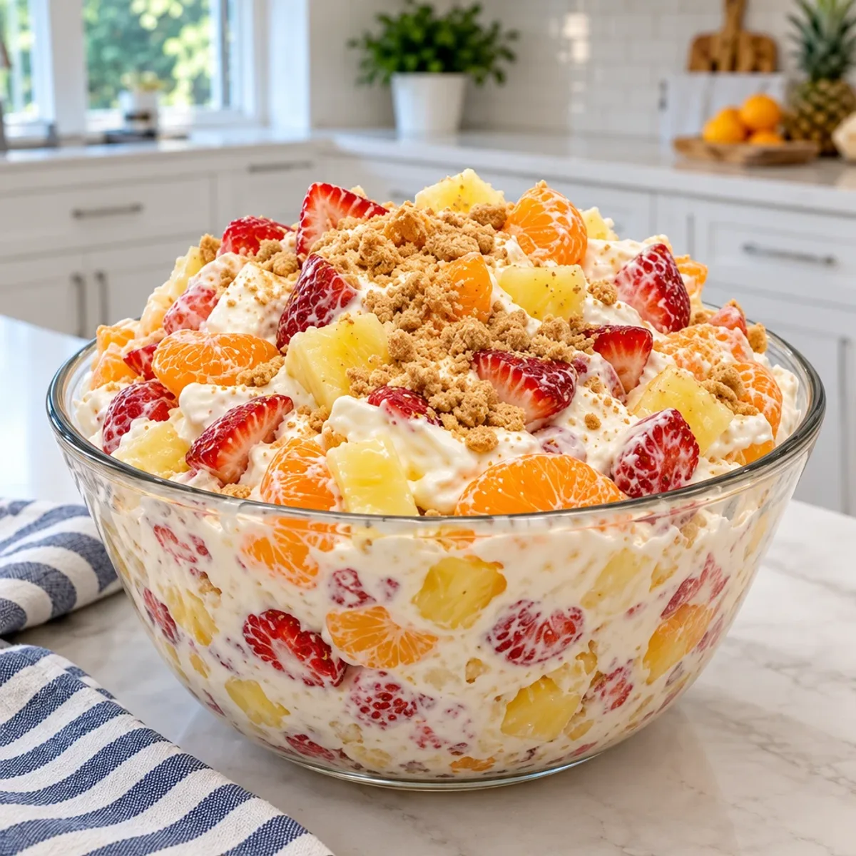 Tropical Cheesecake Fruit Salad for a Sweet Escape