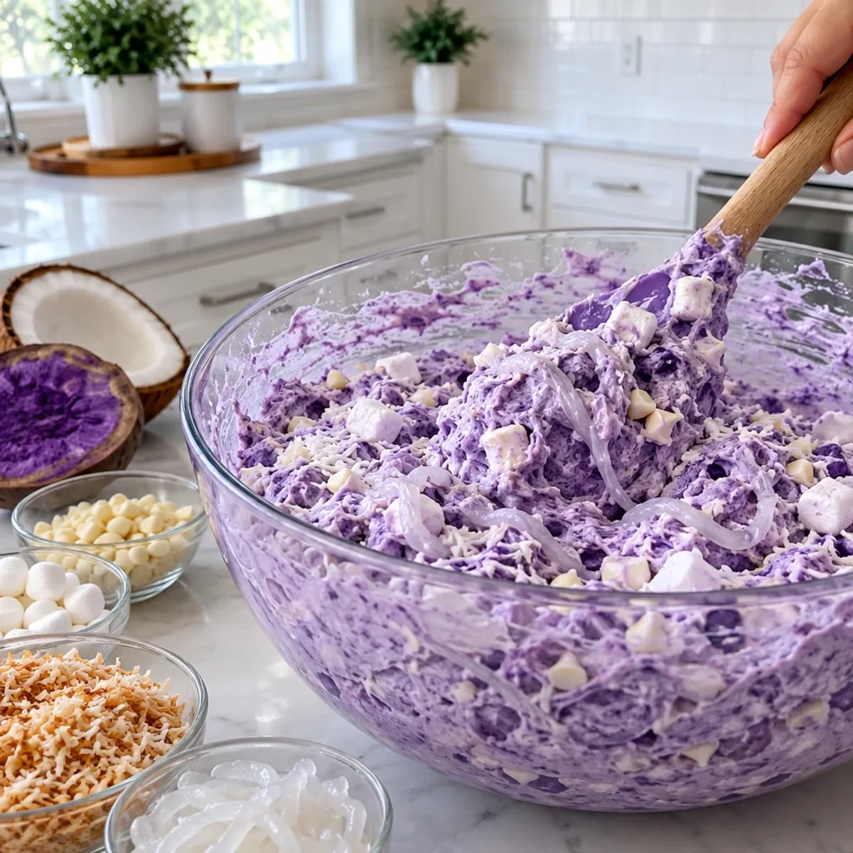 Mouthwatering Ube Coconut White Chocolate Fluff Recipe article image 3